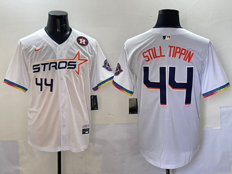Men Houston Astros 44 Still Tippin White Four generations Joint Name 2025 Nike MLB Jersey style 32